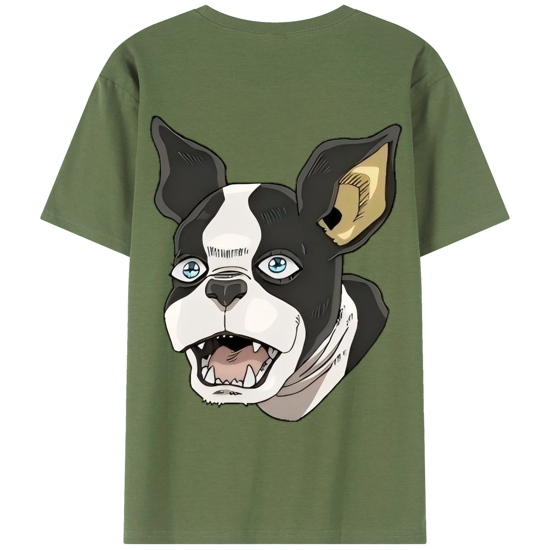 （画像用） ジョジョの奇妙な冒険 イギー JoJo's Bizarre Adventure Iggy 綿100％ メンズ半袖Tシャツ（バックプリント） 通気性